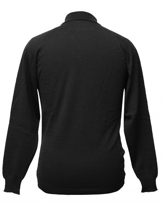 Men pure wool sweater plain light weight black